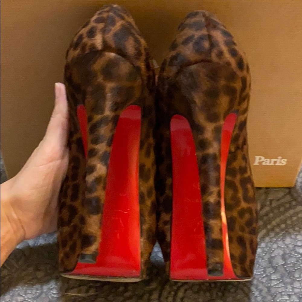 CHRISTIAN LOUBOUTIN BIANCA 140 PONY LEOPARD HEEL